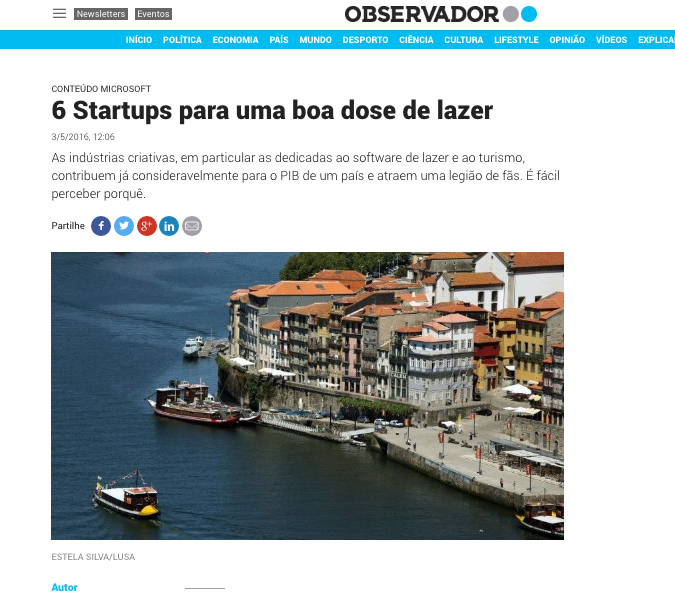 SeatWish mais uma vez no Observador! 6 Startups para uma boa dose de lazer