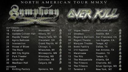 OVERKILL And SYMPHONY X To Join Forces For North American Co-Headlining Tour