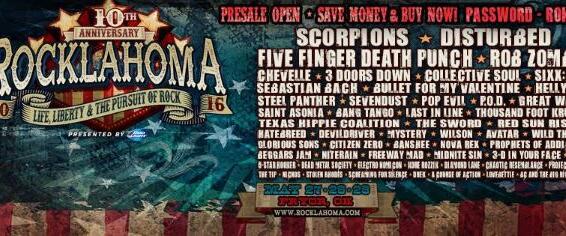 ROB ZOMBIE, DISTURBED, SCORPIONS, MEGADETH Set For ROCKLAHOMA Festival