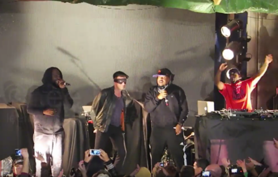 A Masked Damon Albarn Joined De La Soul at Banksy’s Dismaland for ‘Feel Good Inc’