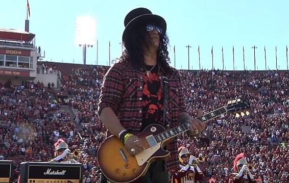 Video: SLASH Performs National Anthem With USC&#039;s Marching Band