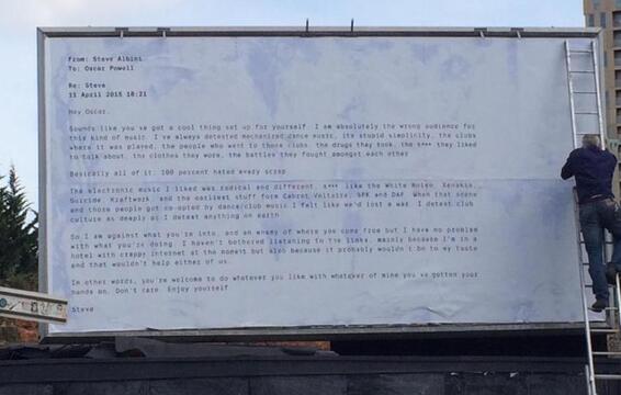 Steve Albini Hates Electronic Music, So a Dance Producer Took Out a Billboard to Spite Him