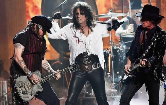 Alice Cooper and Johnny Depp Debut the Hollywood Vampires at the Grammys